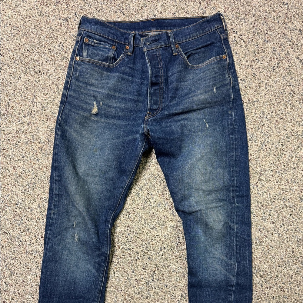 Levi’s 501 S denim jeans, men’s size 33/28. Light distressing- slim skinny